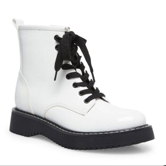 Madden Girl Shoes Madden Girl Kurrt White Combat Boots Poshmark